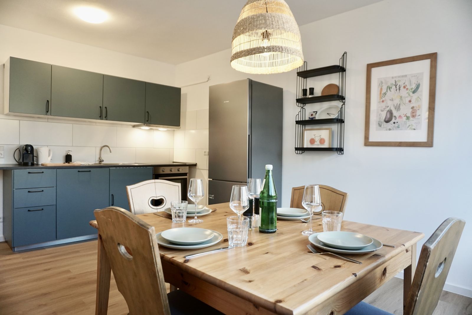Küche mit Essplatz der Ferienwohnung Braunbär