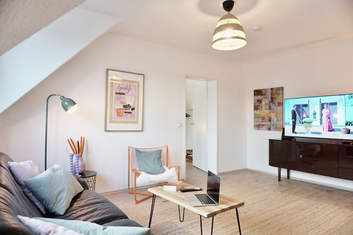 Wohnzimmer der Ferienwohnung Kragenbär
