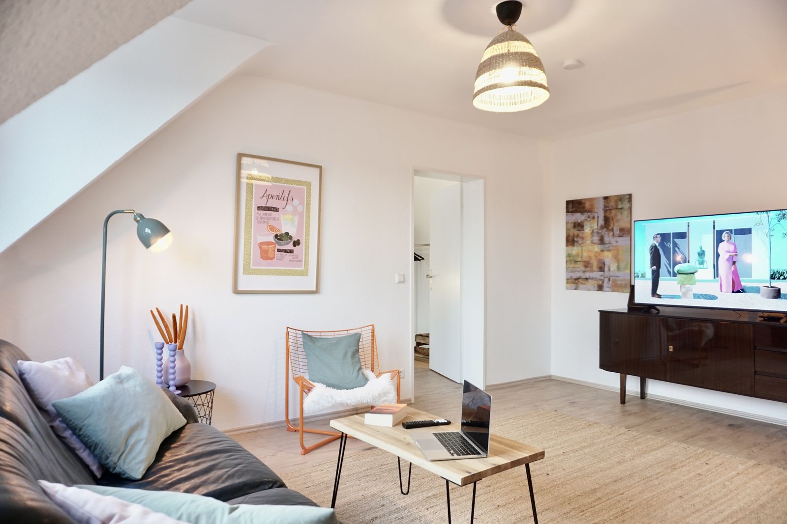Wohnzimmer der Ferienwohnung Kragenbär