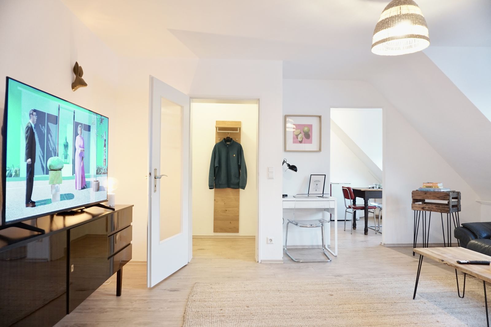Wohnzimmer der Ferienwohnung Kragenbär