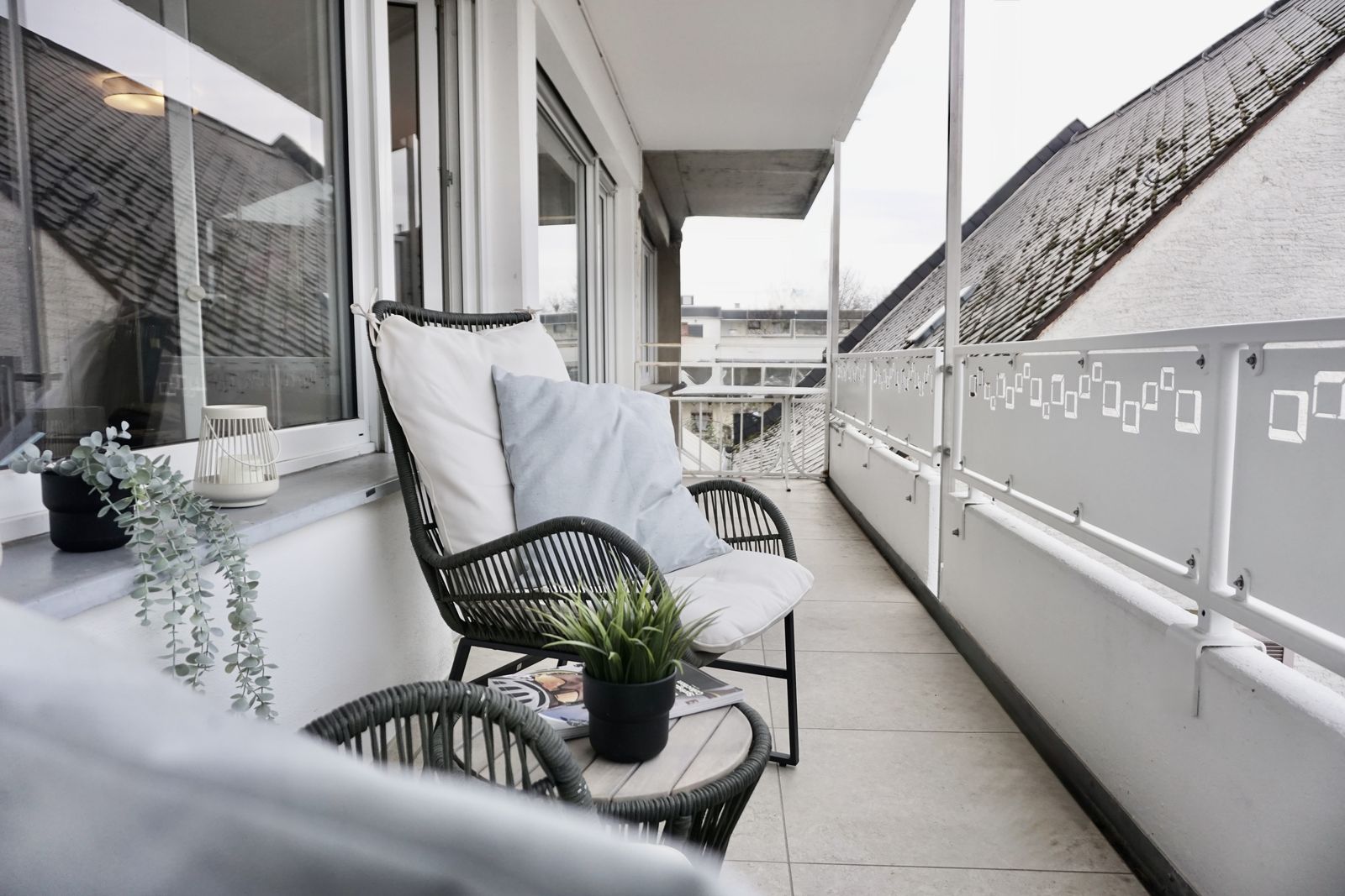 Balkon mit Sitzplatz der Ferienwohnung Schwarzbär