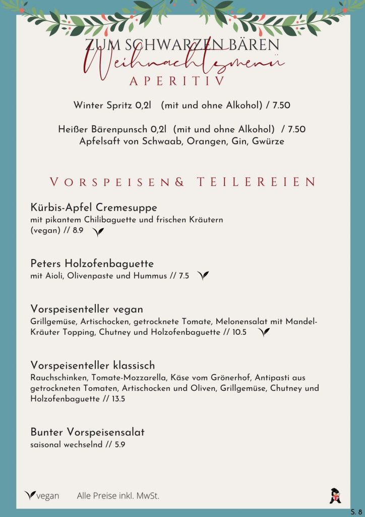 Winterspeisekarte 2024 Seite 1
